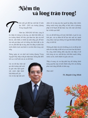 Thư gửi học sinh 12: Niềm tin và lòng trân trọng!
